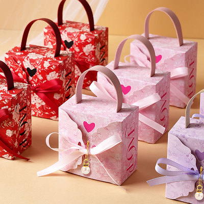 喜糖盒2025新款婚礼手提喜糖袋结婚专用糖果伴手礼盒空盒子包装盒