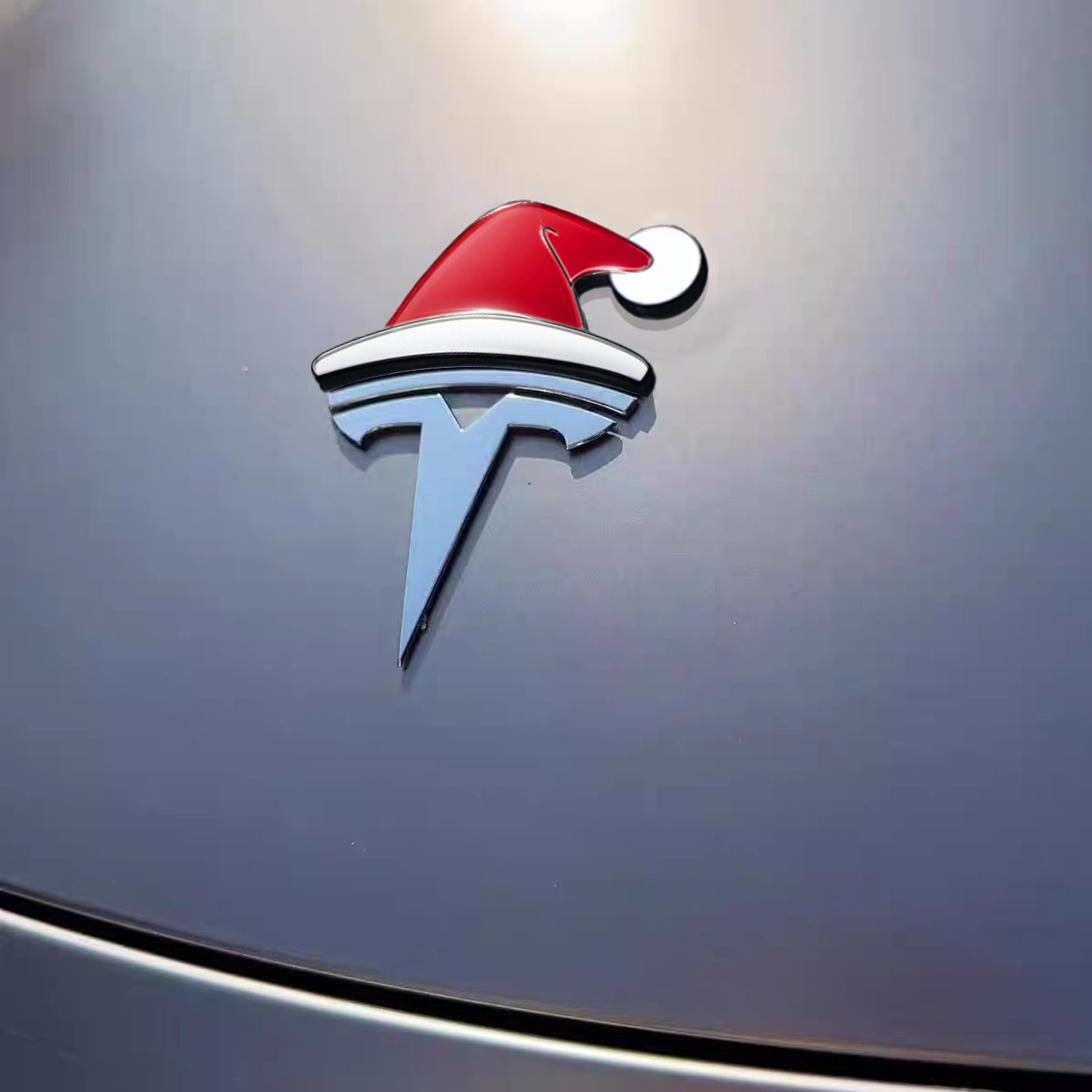 汽车3D圣诞帽圣诞节日小红帽个性创意车贴摩托车身特斯拉车标装饰