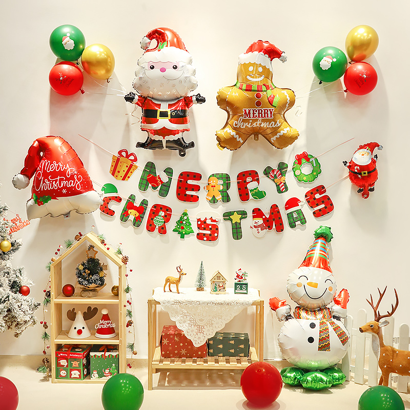 圣诞节氛围装饰气球场景布置
