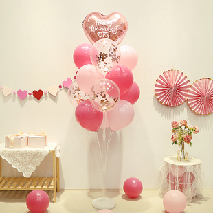38妇女节布置桌飘气球摆件落地三八女神节珠宝店活动氛围场景布置
