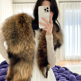 时尚貉子毛皮草披肩整皮真毛大围脖韩版结婚新娘裘皮斗篷宴会外套