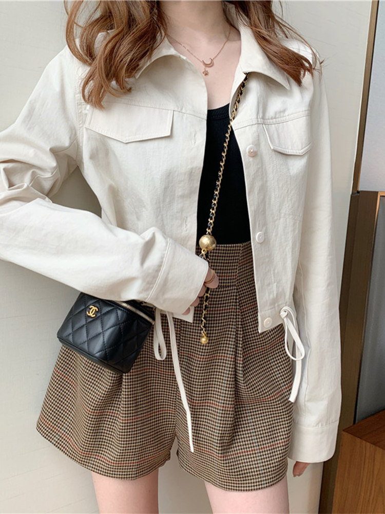 HONG KONG STYLE SHORT JACKET WOMENS 2023 POPULAR NEW SPRING SMALL MAN TALL AND THIN LOOSE JACKET TOP WOMENS CLOTHING