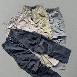 韩版户外登山裤长裤机能工装二合一多口袋可拆卸阔腿裤攀岩裤情侣