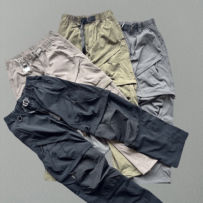 户外徒步多口袋可拆卸直筒阔腿裤