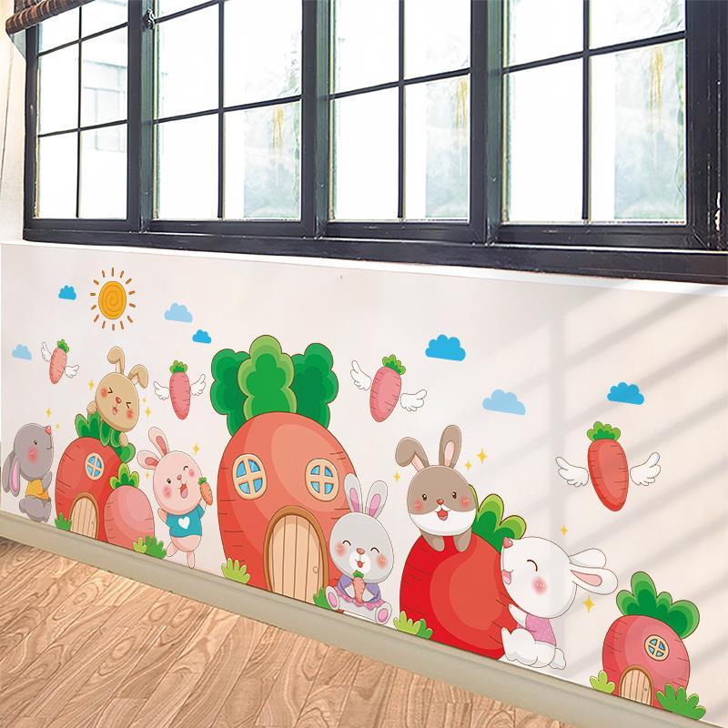 卡通贴纸墙贴画儿童房墙面装饰幼儿园教室走廊环创材料踢脚线自粘图片