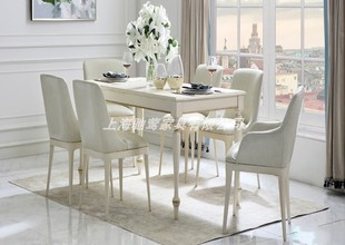 美式 简约餐厅成套家具 奢华实木餐桌港式 现代轻奢风餐桌椅组合意式