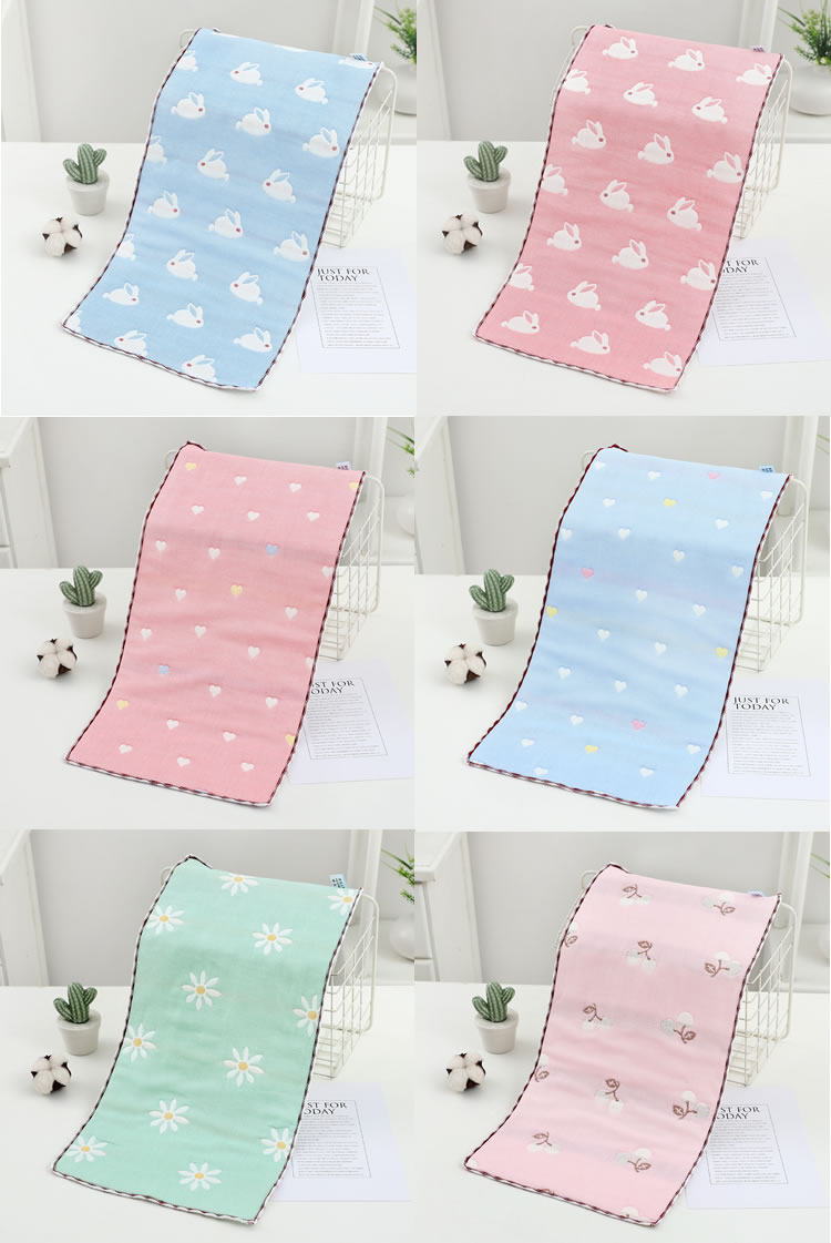 幼儿园方巾纯棉毛巾儿童洗脸手绢六层纱布婴儿宝宝长方形定制名字