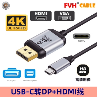 HDMI Displayport1.4互转USB DP高清触屏投屏线 Mini FVH
