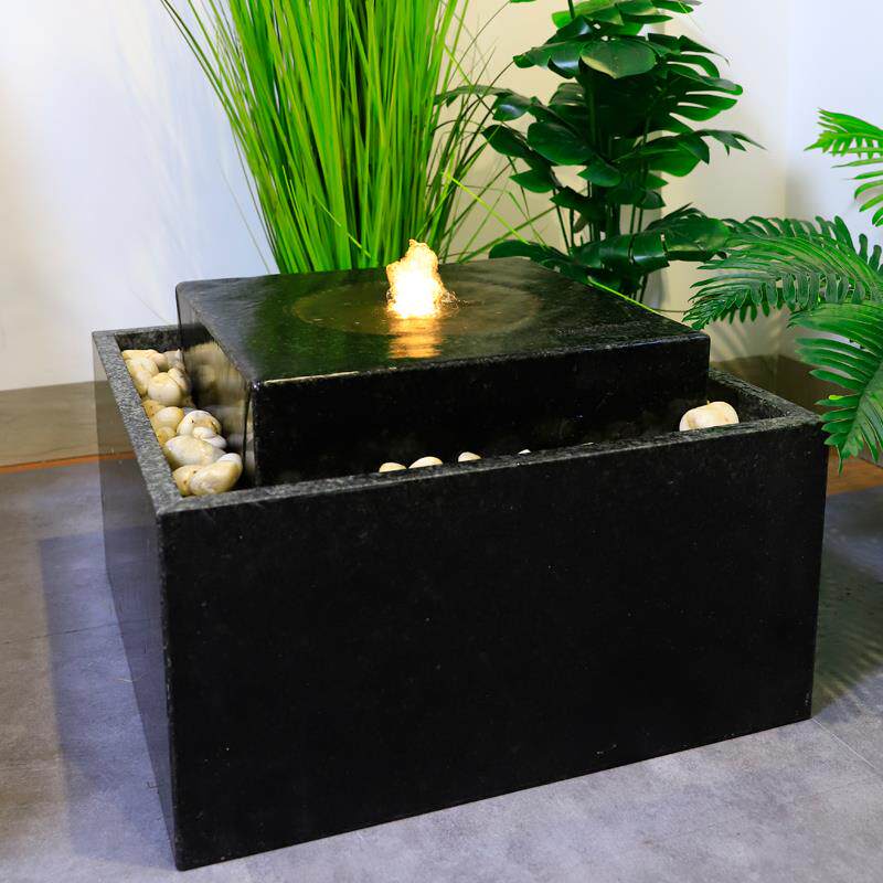 流水摆件不锈钢喷泉庭院装饰石材水景小品简约养鱼池水系阳台送礼