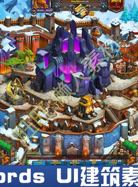 Nords策略模拟经营 建造战争MMORPG手游素材 建筑UI图标场景素材