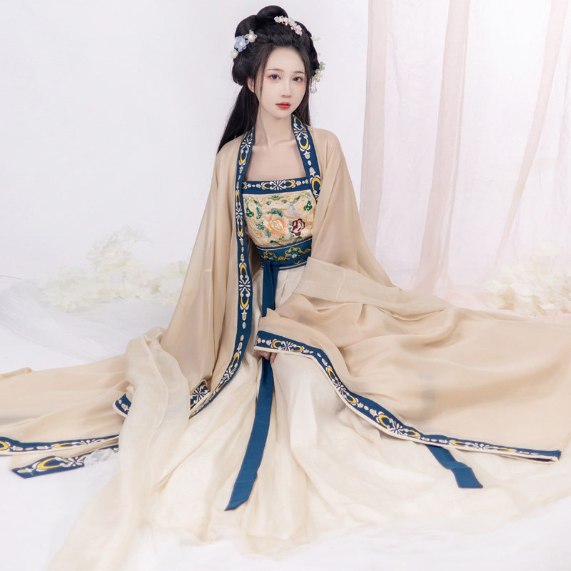 未央宫【侍花令】原创重工刺绣齐胸诃子裙唐制汉服女大袖衫春夏季_虎窝淘