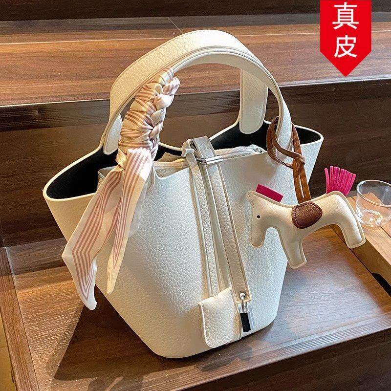 水桶精致小包拎洋气女包百搭包外众时尚手提包菜篮子新款真皮出手