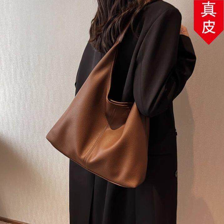 托特通勤母包手提包单肩软包女包简约复古大容量2026真皮包子外出