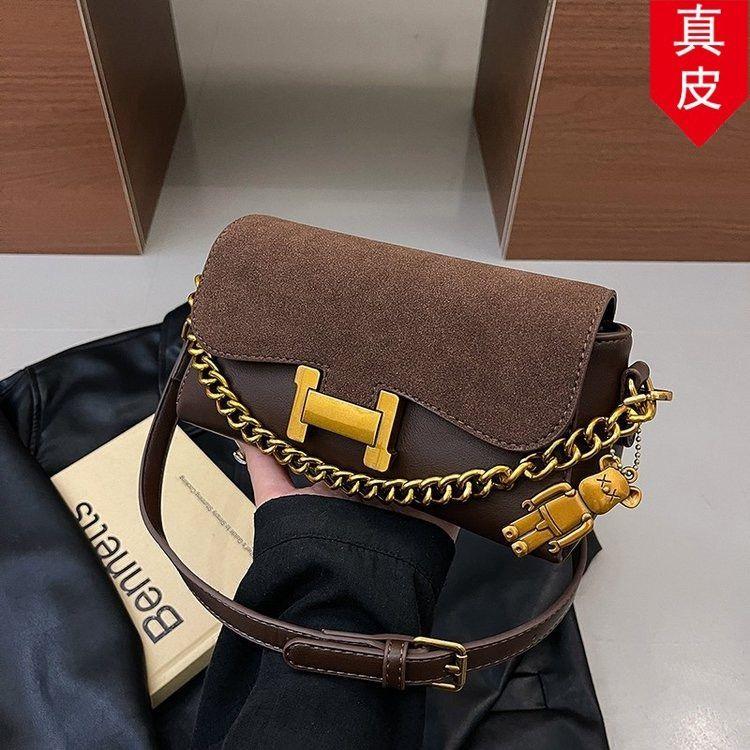 小包手提链条新款包2026单肩精致包斜挎包高档真皮小众包包法女棍