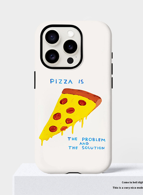 原创披萨复古适用iPhone15promax手机壳14pro苹果13磁吸12全包11新款高级软壳菲林二合一好看