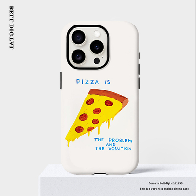 原创披萨复古适用iPhone15promax手机壳14pro苹果13磁吸12全包11新款高级软壳菲林二合一好看