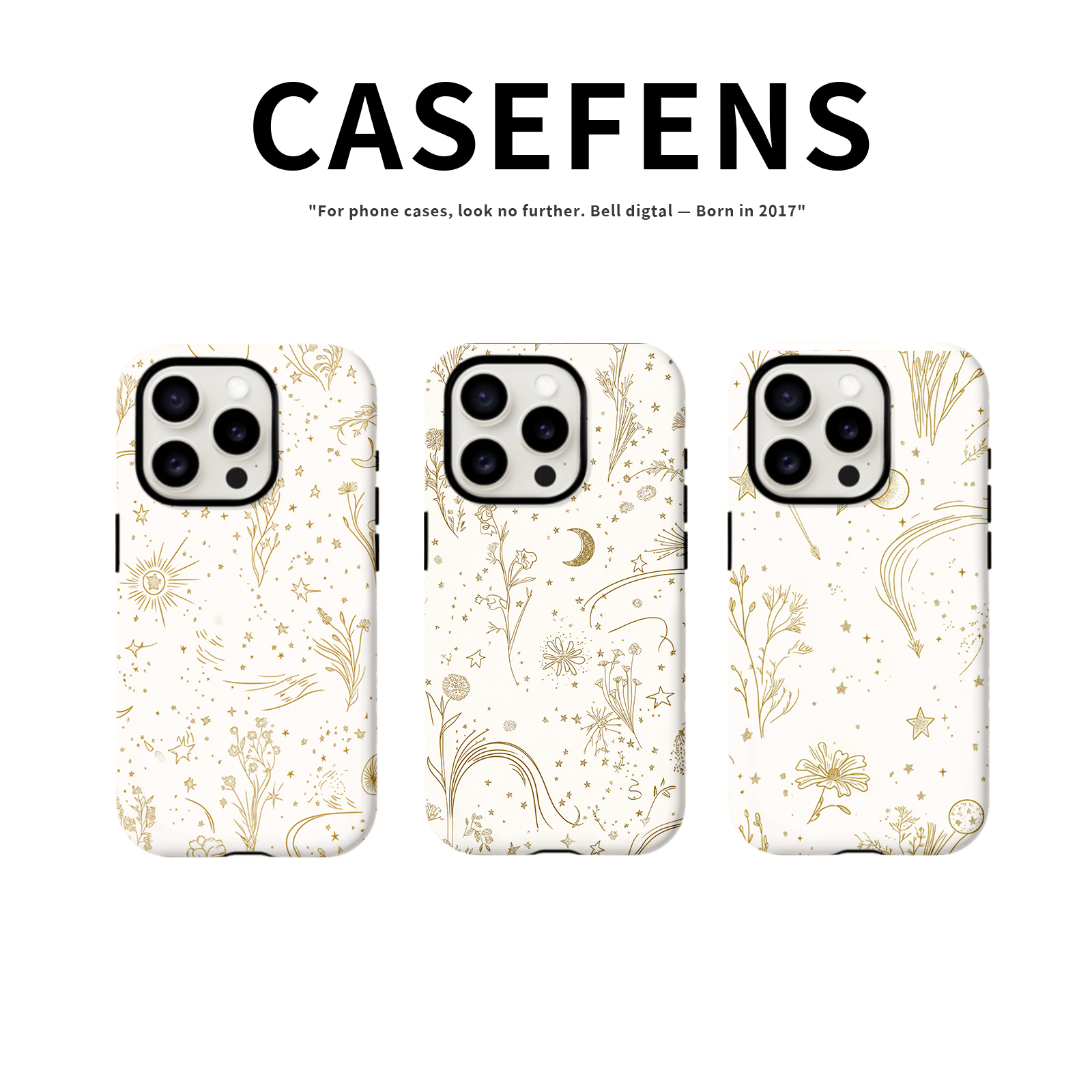 原创ins星星月亮复古适用iPhone16promax新款15Pro女14pro华为mate70/小米菲林/二合一/电镀银/黑框软手机壳