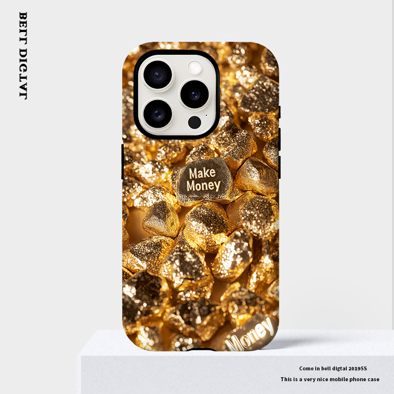 原创金块暴富适用苹果15promax手机壳iphone16promax菲林二合一16pro不会撞壳13防摔12个性14promax高级