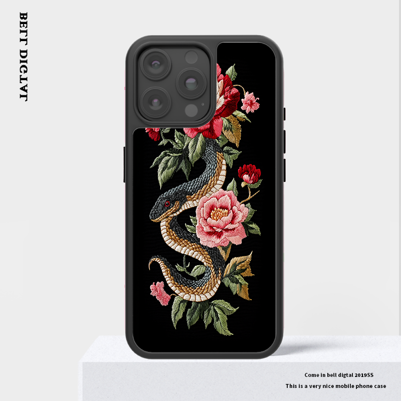 Chinese aesthetics 新中式刺绣适用iPhone16promax手机壳苹果16黑框16ProMax女14pro防摔高级保护壳