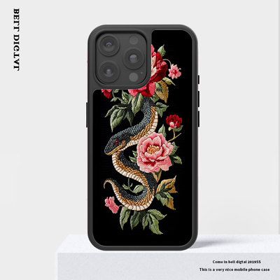 Chinese aesthetics 新中式刺绣适用iPhone16promax手机壳苹果16黑框16ProMax女14pro防摔高级保护壳