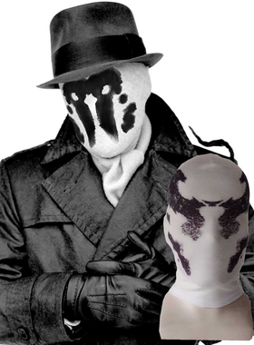 罗夏墨迹头套cos守望者面罩watchma Rorschac万圣节恐怖 墨迹头套