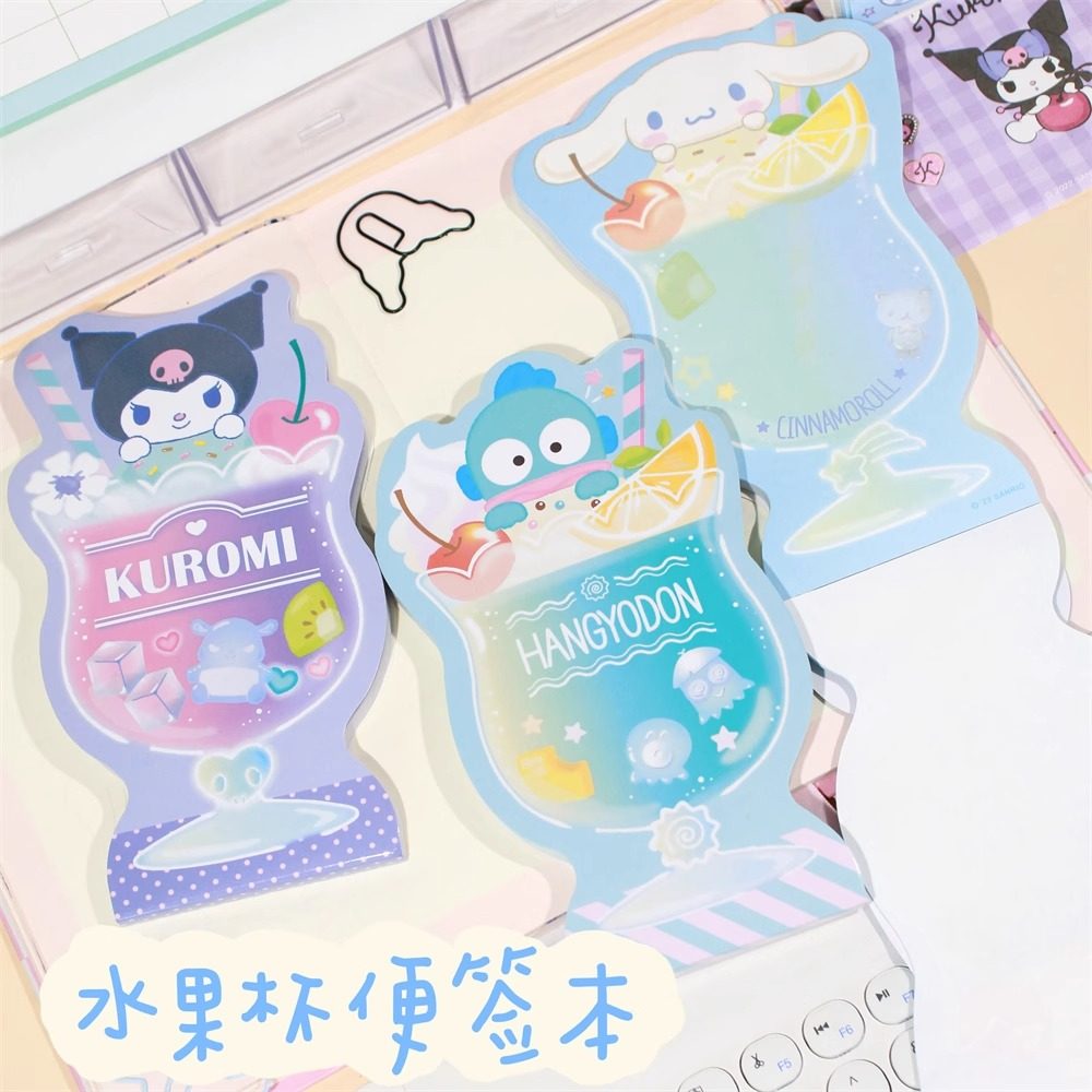 可爱造型水果杯子便签纸便签条可撕留言记事便签本学生DIY手账本