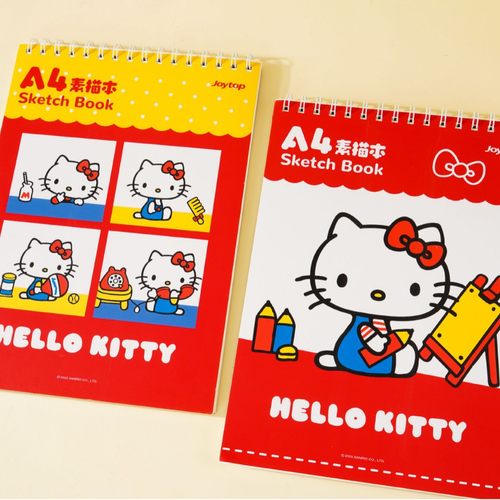 正版三丽鸥Kitty猫A4画画本素描本美术速写图画本卡通儿童绘画本