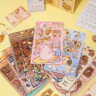 休闲卡皮贴纸包套装 饰学生笔袋包手账贴画 卡通可爱手机壳平板装