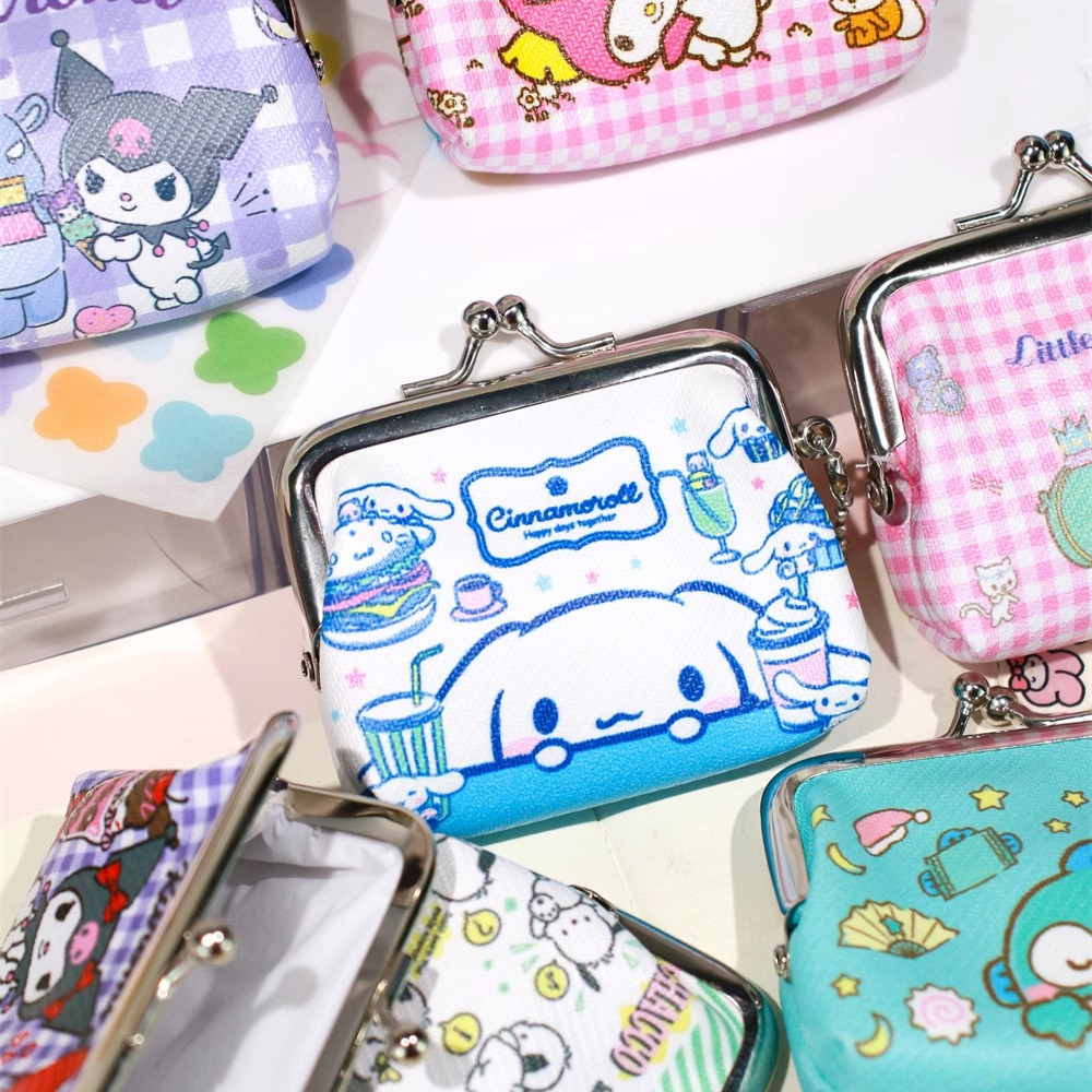 可爱PU革迷你小号零钱包卡通风少女心搭扣包耳机套硬币便携小挂件