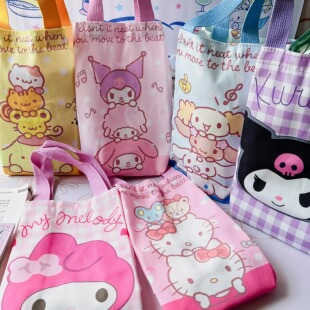 可爱卡通水杯帆布袋保温杯便携手提袋拎水壶袋焖烧杯大号收纳袋子