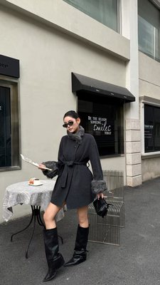 （思思专场）25275拼接小胡羊中长款