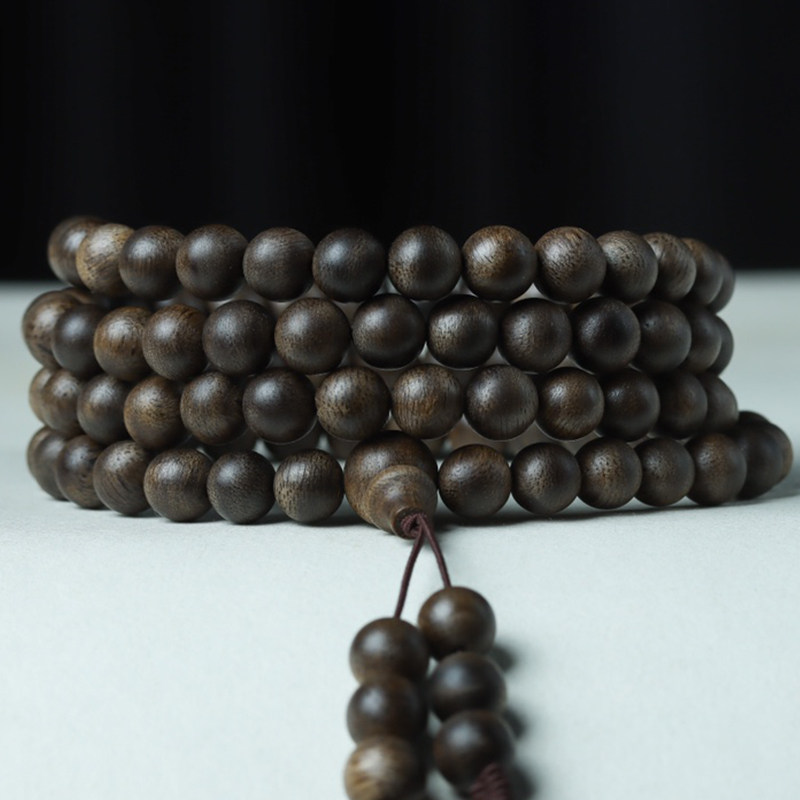 천연 충실도 브루나이 침향 팔찌 108 남성용 및 여성용 불교 염주 팔찌 묵주 나무 오래된 재료 장난감 조각