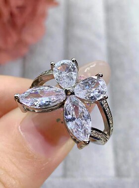 pringxy女款银镀铂金原创戒指