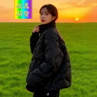 菱格羽绒棉服女款冬季2025新款宽松短款外套轻薄学生情侣小棉袄男