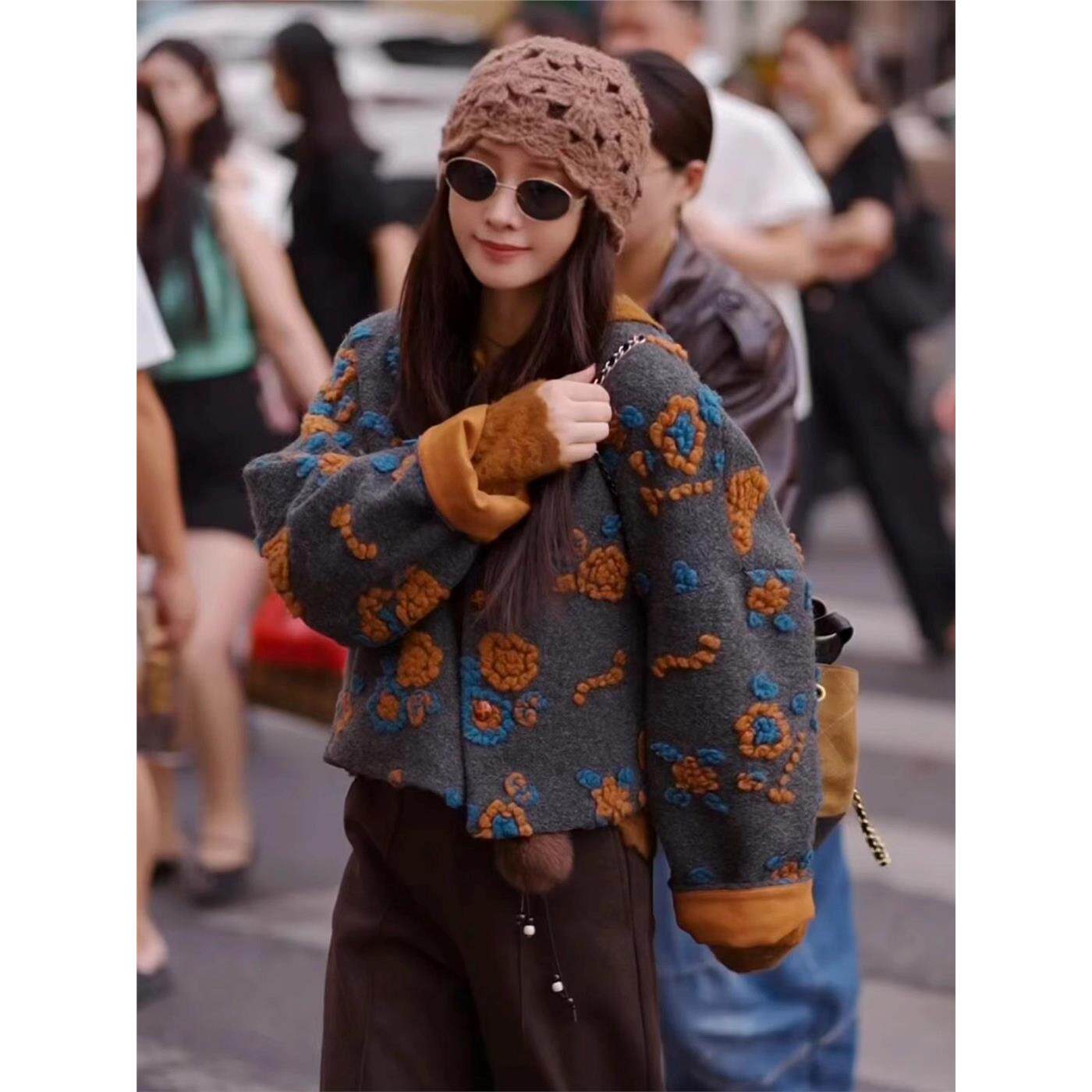 法式绝美气质宽松短款外套女装2025冬季新款时尚绝美百搭保暖上衣