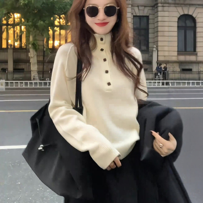 高领毛衣女款秋冬季2025新款爆款高级感可外穿内搭打底针织衫上衣