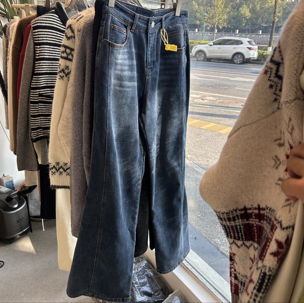 加绒裤 松弛感廓形sml