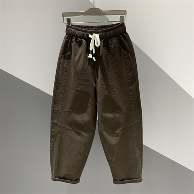 时尚休闲牛仔长裤字宽松哈伦裤女