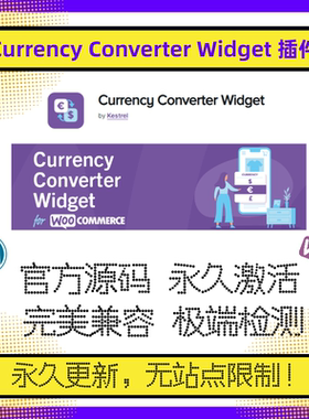 Currency Converter Widget 插件 WP多货币插件 多币种插件 官方