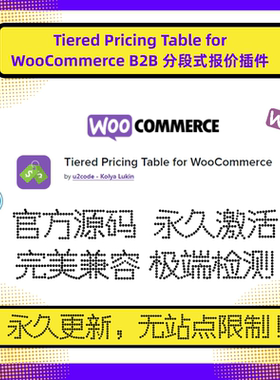 Tiered Pricing Table插件 Wordpress B2B阶梯报价 WP 分段报价