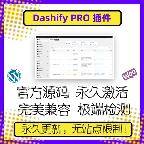 Dashify Pro 插件 WP仪表盘优化 WP后台优化 woocommerce后端优化