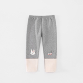 女童一体绒外穿纯色保暖裤 秋冬季 女宝宝加绒加厚打底裤 斑巴豆迪