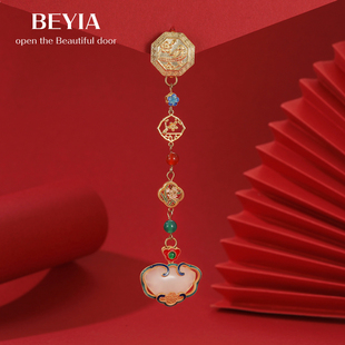 玉楼春旗袍压襟挂件中国风女高档复古长款流苏玉吊坠古风汉服配饰