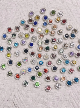 亚克力太阳花手缝钻双层花爪钻圆形花盘钻扣鞋包材料diy饰品配件