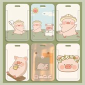 LuLu猪猪学生卡通可爱滑盖卡套饭卡公交卡证件保护套门禁卡校园卡