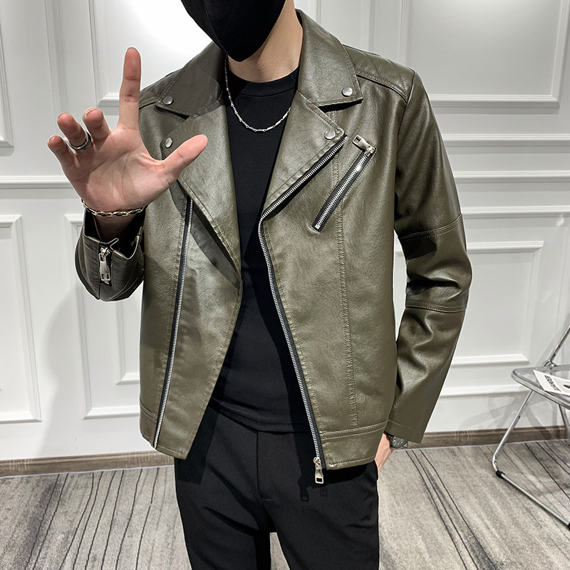 21秋冬痞帅男士翻领皮衣青年时尚夹克外套301A-1/JK02/P110,男装皮衣,星座301A-1