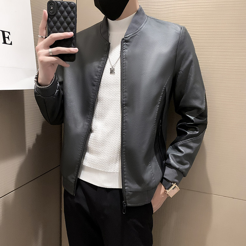 2024春秋冬男士皮夹克外套潮牌ins拼色皮衣301A-1/JK16/P100控138,男装夹克,星座301A-1