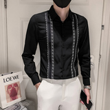 2022高级感秋装男士刺绣长袖衬衫男休闲痞帅上衣301A-1/C12/P55，男装衬衫，星座301A-1