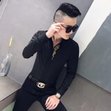 秋冬新款男士加绒刺绣长袖衬衫社会小伙衬衣301A-1/CS58/加绒P65，男装衬衫，星座301A-1
