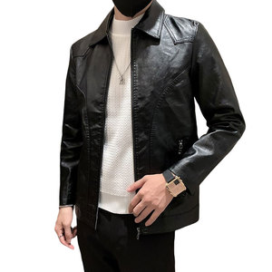 2024秋季新款皮衣韩版修身机车服pu皮夹克301A-1/JK15/P100控138图片